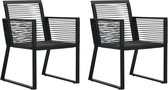 Decoways - Tuinstoelen 2 stuks PVC-rattan zwart
