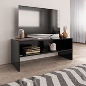 Decoways - Tv-meubel 100x40x40 cm spaanplaat hoogglans zwart