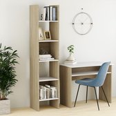 Decoways - Boekenkast 40x35x180 cm spaanplaat wit en sonoma eikenkleurig