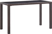Decoways - Tuintafel 123x60x74 cm poly rattan bruin