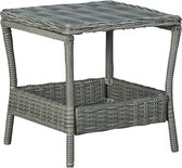 Decoways - Tuintafel 45x45x46,5 cm poly rattan lichtgrijs