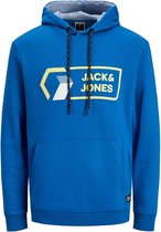 Jack & Jones Trui Jcologan Sweat  Hood Sn 12205411 Snorkel Blue Mannen Maat - L