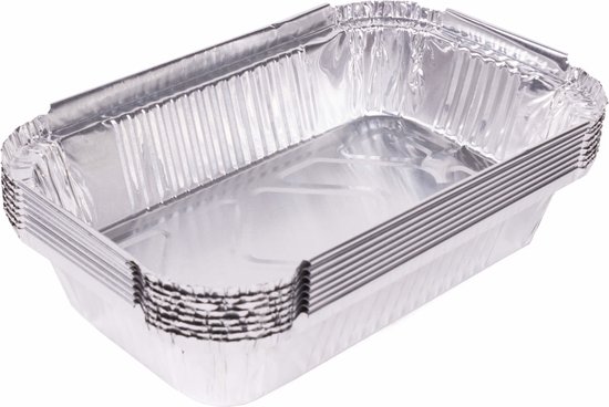 DeinPack 100 x aluminium grillschalen 34 x 22 cm - rechthoekige grillpannen van aluminium - wegwerp aluminium schalen voor BBQ, vlees en groenten - hittebestendig, veelzijdig, ideaal voor gasgrill en
