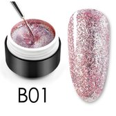 Glittergel B01 - UV gel - Gellak - Nagelverzorging - Nagelversiering - Nail art - Glitters