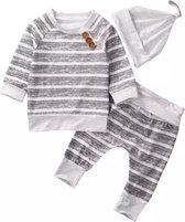 Newborn pakje - grijs/wit - 3 pieces - maat 56