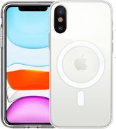 Hoesje geschikt voor iPhone Xs Magsafe Hoesje Transparant - Magsafe hoesje geschikt voor iPhone X MagSafe Hoesje met Ring Doorzichtig - Magsafe Hoesje Case geschikt voor iPhone 10|X|Xs Magsafe - Doorzichtig