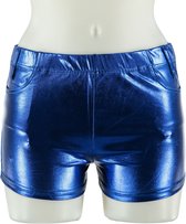 Apollo - Hotpants dames - Latex - Kobalt Blauw - Maat L/XL - Hotpants - Carnavalskleding - Feestkleding - Hotpants latex - Hotpants dames