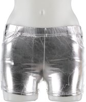 Apollo - Hotpants dames - Latex - Zilver - Maat S/M - Hotpants - Carnavalskleding - Feestkleding - Hotpants latex - Hotpants dames