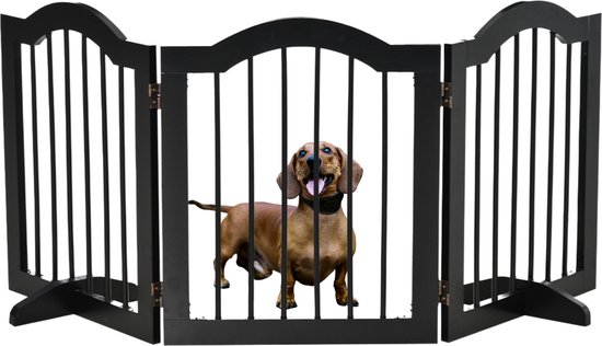 Paws & Claws - Hondenhek Deurhekje - Dog barrier - 154,5 x 61 cm - Opvouwbaar - Zwart