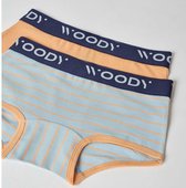 Woody boxer meisjes - streep - oranje -221-1-SHD-Z/066- maat 152