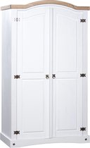 Decoways - Kledingkast met 2 deuren Mexicaans grenenhout Corona-stijl wit