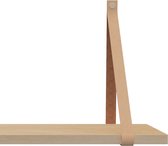 Handles and more Leren plankdragers - met sierschroeven - 100% leer – Peach – set van 2 leren plank banden