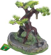 Boon aqua deco ornament polyresin bonsai boom op rots, 17.5 cm.