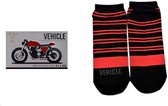 Motor sokken - Giftbox 'Vehicle motorbike red & black' - Maat 41/46