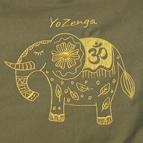 YoZenga Yogatas Olifant Olive Green - Sporttas - Yoga tas groot - Gouden Olifant Borduursel - Met Binnenvak - Ook Geschikt als Sporttas en Weekendtas van Merkloos — afbeelding 3