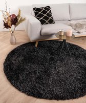 Rond hoogpolig vloerkleed velours Posh - antraciet 200 cm rond