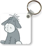 Sleutelhanger - Uitdeelcadeautjes - Een illustratie van een ezel knuffel - Plastic