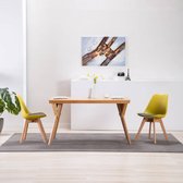 Decoways - Eetkamerstoelen 2 stuks kunstleer geel en zwart