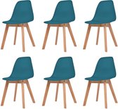 Decoways - Eetkamerstoelen 6 stuks kunststof turquoise