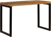 Decoways - Eettafel 115x55x76 cm massief gerecycled hout en staal