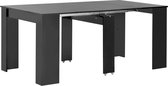 Decoways - Eettafel verlengbaar 175x90x75 cm hoogglans zwart