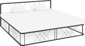 Decoways - Bedframe metaal grijs 180x200 cm