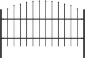Decoways - Tuinhek met speren bovenkant (0,75-1)x1,7 m staal zwart