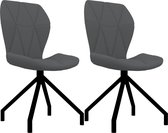 Decoways - Eetkamerstoelen 2 st kunstleer grijs