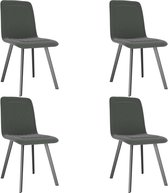 Decoways - Eetkamerstoelen 4 stuks fluweel grijs