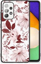 GSM Hoesje Geschikt voor Samsung Galaxy A52 | A52s (5G/4G) Silicone Back Case met Zwarte rand Watercolor Flowers