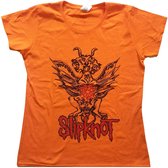 Slipknot Dames Tshirt -M- Winged Devil Oranje