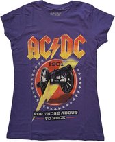 AC/DC Dames Tshirt -M- For Those About To Rock '81 Paars