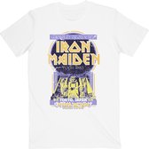 Iron Maiden Heren Tshirt -S- Powerslave Japan Flyer Wit