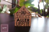 hanger huisje 9x7cm jij bent de allerliefste antique white