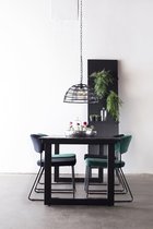 Eettafel Marmer - Zwart - 220cm - Rechthoekig - Tafel Sandro - Giga Meubel