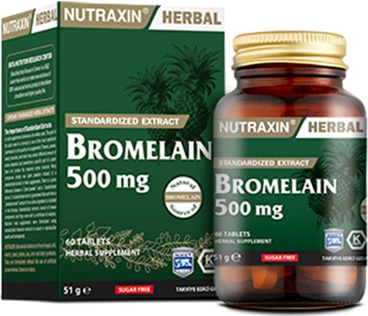 Nutraxin - Bromelaïne - 60 Tabletten - 500 mg - Vegan