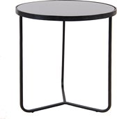 Clayre & Eef Bijzettafel Ø 50*55 cm Zwart Aluminium Rond Side table Tafeltje
