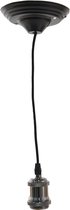LumiLamp Snoerpendel 150 cm E27/max 1*60W Zwart Kunststof Pendellamp Verlichtingspendel