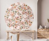 Behangcirkel 80cm Studio Wallz - Bloemen patroon roze