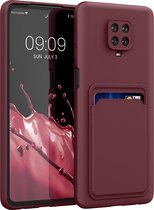 kwmobile hoesje voor Xiaomi Redmi Note 9S / 9 Pro / 9 Pro Max - Telefoonhoesje met pasjeshouder - Smartphone hoesje in wijnrood