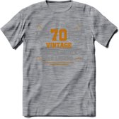 70 Jaar Legend T-Shirt | Goud - Zilver | Grappig Verjaardag Cadeau | Dames - Heren | - Donker Grijs - Gemaleerd - XXL