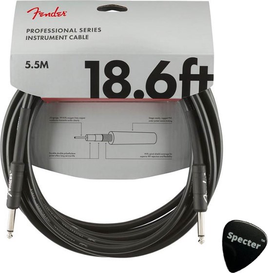 Câble de guitare Fender Professional Series 5,5 m avec médiator
