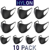 Mondmasker 10 PACK - Niet Medisch - Neopreen - Wasbaar - Zwart - By Hylon