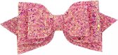 Glitter Roze Strik Haarclip Haarspeld/Haarklem - meisje haaraccessoires 12,5 bij 6 cm
