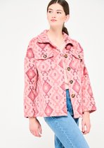 LOLALIZA Jas met etnische print - Roze - Maat 46