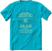 60 Jaar Legendarisch Gerijpt T-Shirt | Grijs - Ivoor | Grappig Verjaardag Cadeau | Dames - Heren | - Blauw - XL