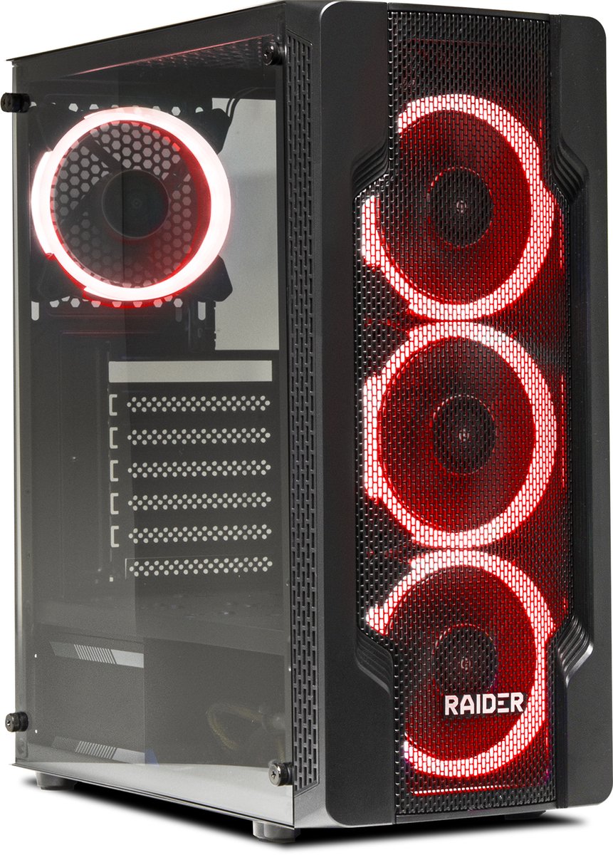 RAIDER CA1 GAMING ATX PC Case - Behuizing met Rode Led
