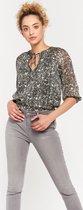 LOLALIZA Blouse met bloemenprint - Zwart - Maat 38