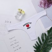 Witte string 'property of daddy' - White thong 'property of daddy' - Size S - Funny thong - grappige string