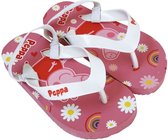 Roze/wit teenslippers van Peppa Pig met bandje maat 24